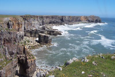 The rugged Pembrokeshire coast where st Govans Chapel is situated, photo L Asman