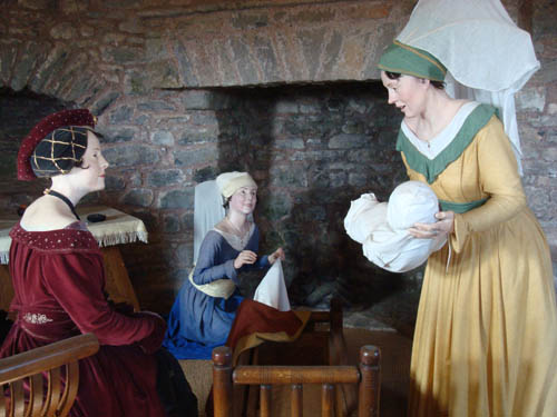 Birth of Henry VII tableau in Pembroke Castle