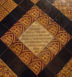Plaque marking the burial of Edward Prince of Wales, Tewkesbury Abbey