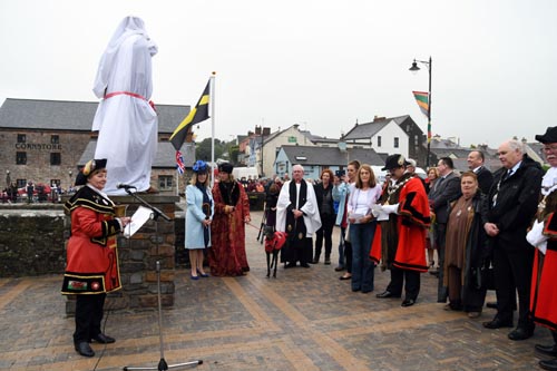 The unveiling ceremony, Henry VII statue, Pembroke