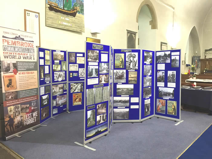 WW1 exhibition in St Marys Church by Pembroke and Monkton Local History Society